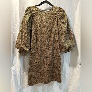 a new day Black and Gold Long Sleeve Dress Fall Vibes Size medium